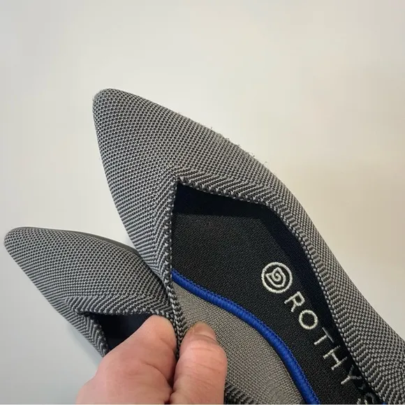 Rothy's Shoes The Point Pointed Toe Comfort Flats Cloud Grey Birdseye