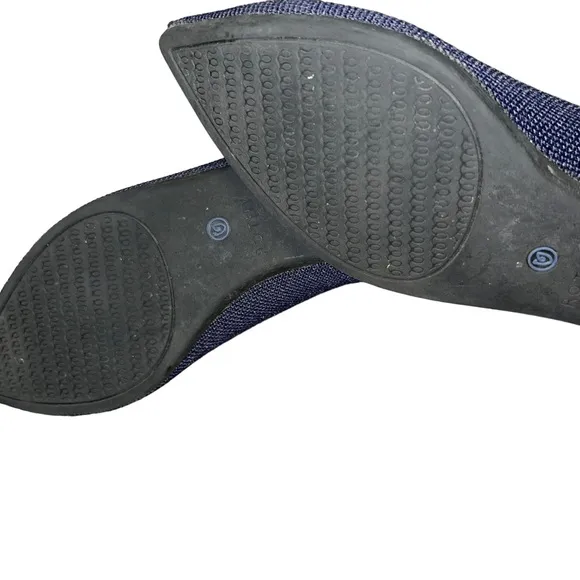 Rothy's Sz 8 Navy Textile Slip On Point Toe Flat Shoes