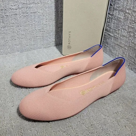 Rothy's The Flat Women's Size 10 Soft Light Coral Pink Round Toe Slip On Shoes