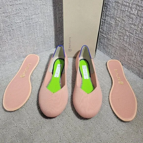 Rothy's The Flat Women's Size 10 Soft Light Coral Pink Round Toe Slip On Shoes