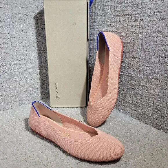 Rothy's The Flat Women's Size 10 Soft Light Coral Pink Round Toe Slip On Shoes
