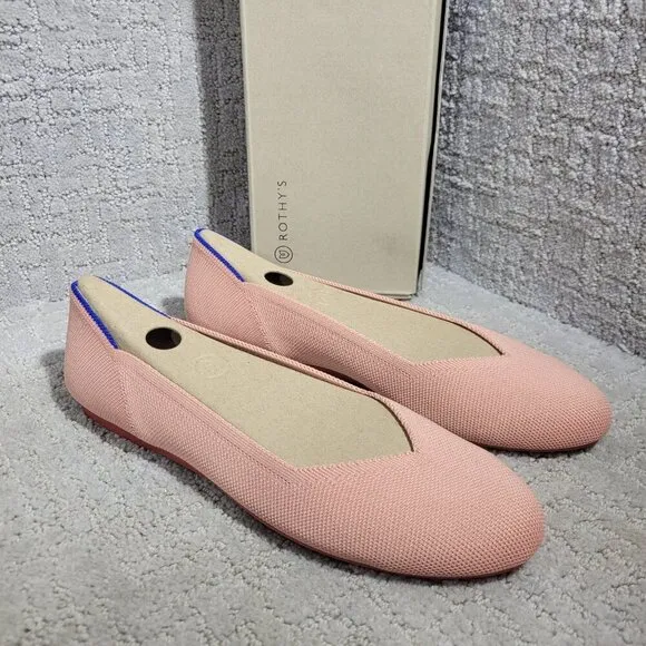 Rothy's The Flat Women's Size 10 Soft Light Coral Pink Round Toe Slip On Shoes