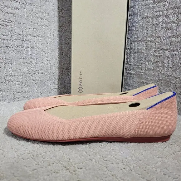 Rothy's The Flat Women's Size 10 Soft Light Coral Pink Round Toe Slip On Shoes