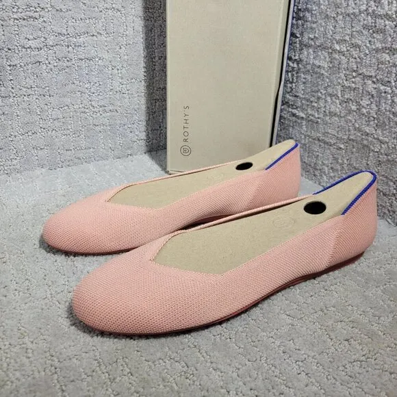 Rothy's The Flat Women's Size 10 Soft Light Coral Pink Round Toe Slip On Shoes