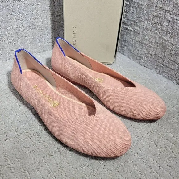 Rothy's The Flat Women's Size 10 Soft Light Coral Pink Round Toe Slip On Shoes