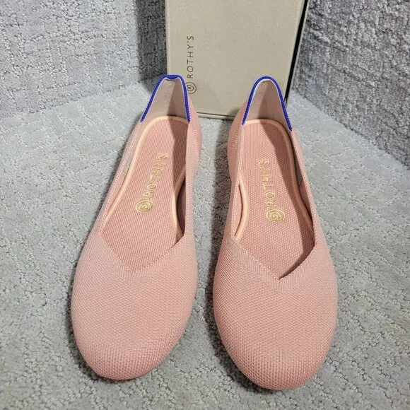 Rothy's The Flat Women's Size 10 Soft Light Coral Pink Round Toe Slip On Shoes