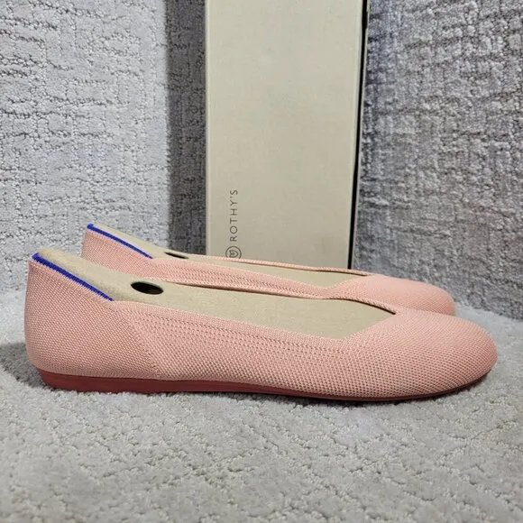 Rothy's The Flat Women's Size 10 Soft Light Coral Pink Round Toe Slip On Shoes
