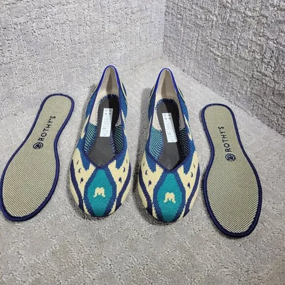 Rothy’s The Flat Women's Size 9 US Moroccan Blue Round Toe Slip On Flat Shoes