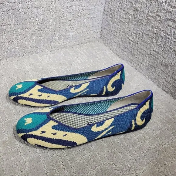 Rothy’s The Flat Women's Size 9 US Moroccan Blue Round Toe Slip On Flat Shoes