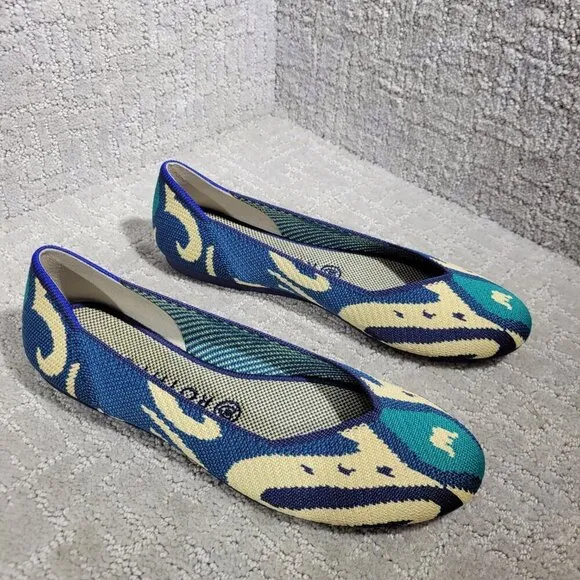 Rothy’s The Flat Women's Size 9 US Moroccan Blue Round Toe Slip On Flat Shoes