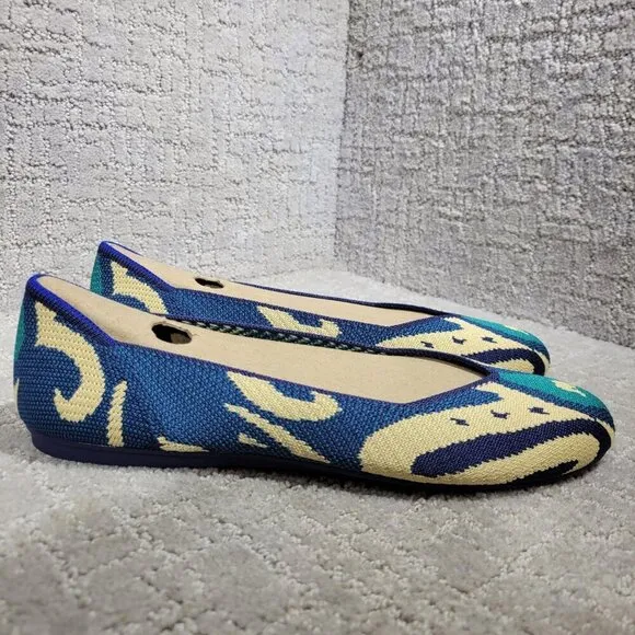Rothy’s The Flat Women's Size 9 US Moroccan Blue Round Toe Slip On Flat Shoes