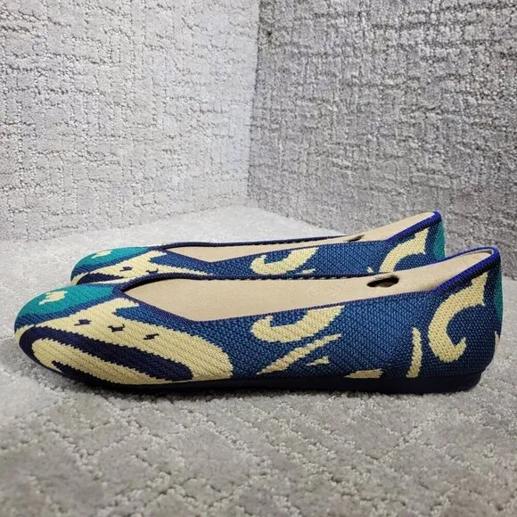 Rothy’s The Flat Women's Size 9 US Moroccan Blue Round Toe Slip On Flat Shoes