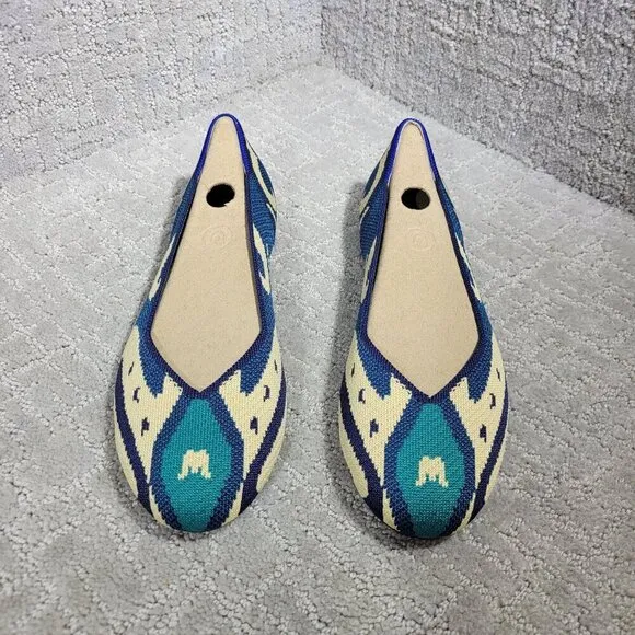 Rothy’s The Flat Women's Size 9 US Moroccan Blue Round Toe Slip On Flat Shoes