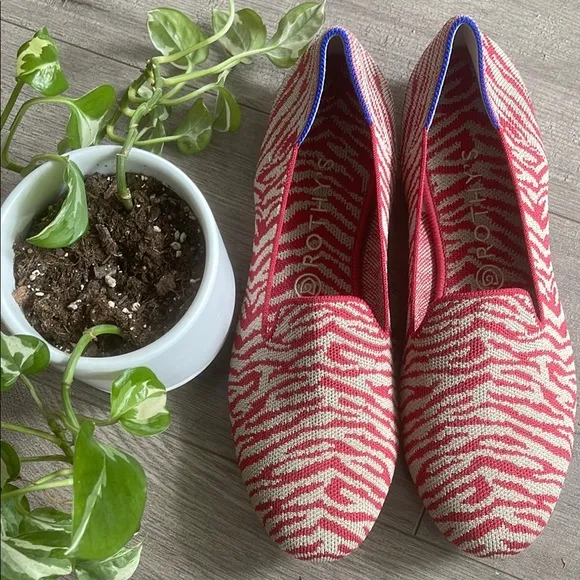 Rothy's the loafer size 10.5 Zebra Red and White Women's Shoes