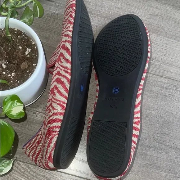 Rothy's the loafer size 10.5 Zebra Red and White Women's Shoes