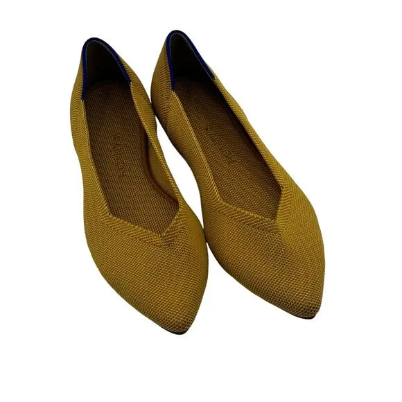 Rothy's The Point Flats RETIRED Marigold Yellow Classic Women’s Size 8.5 NWOB