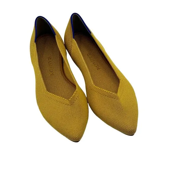 Rothy's The Point Flats RETIRED Marigold Yellow Classic Women’s Size 8.5 NWOB