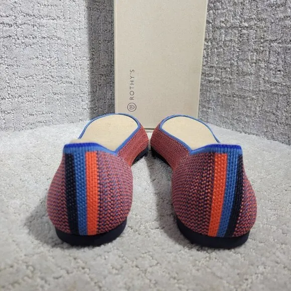 Rothys The Point Tangerine Triple Stitch Pointed Toe Slip on Shoes Size 6.5