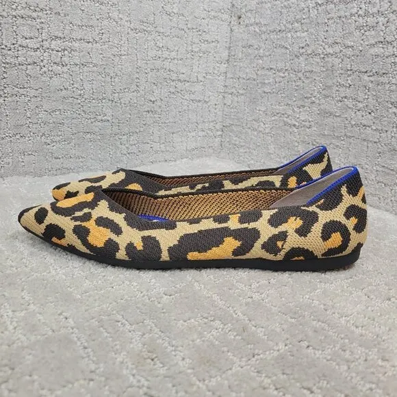 Rothys The Point Women's Multiples Sizes Big Cat Print Pointed Toe Slip On Shoes