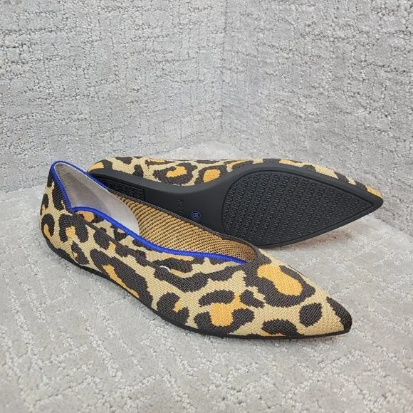 Rothys The Point Women's Multiples Sizes Big Cat Print Pointed Toe Slip On Shoes