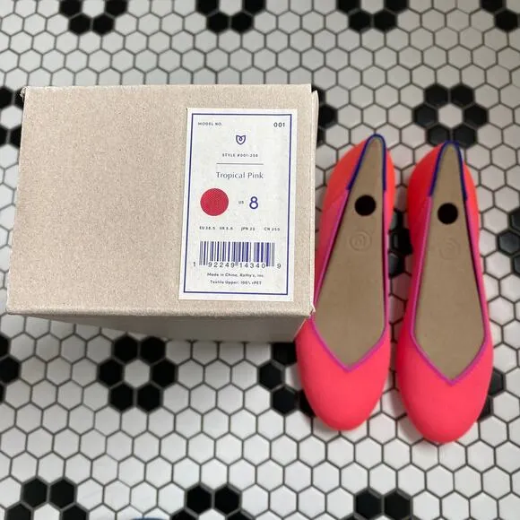 Rothy's Tropical Pink Flats NWT