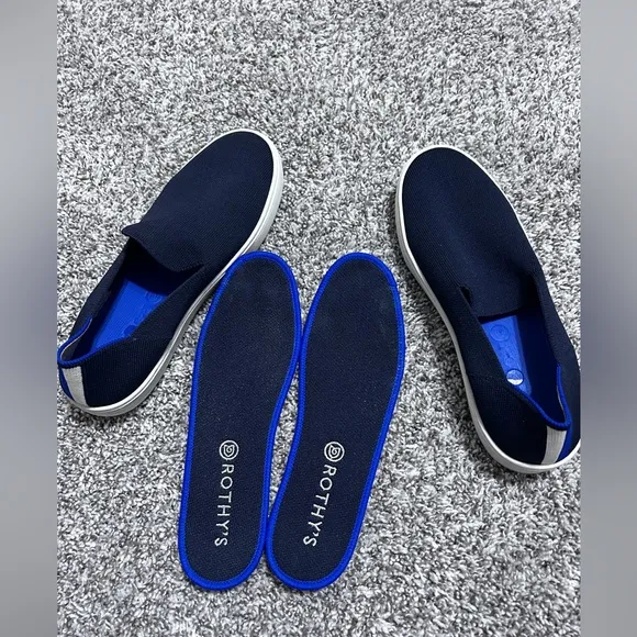 Rothy's Women’s The Original Slip On Sneaker Knit Loafer Shoes navy Blue…