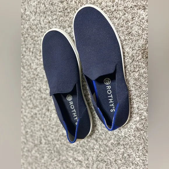 Rothy's Women’s The Original Slip On Sneaker Knit Loafer Shoes navy Blue…