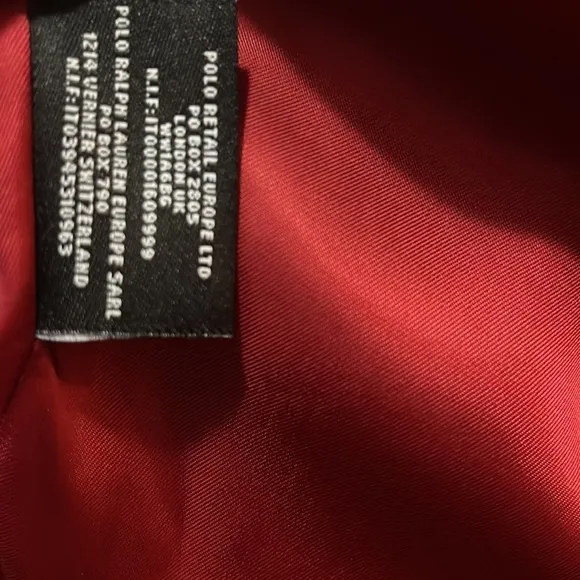 Rugby Ralph Lauren Red Black Trim Wool Military Jacket