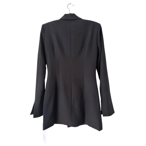 Rumored Waldorf Tailored Blazer Structured Shoulder Mini Dress in Black Medium