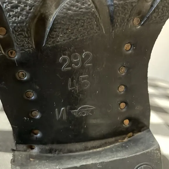 Russian Black Pebbled Leather Tactical Combat Boots Size 13 Military POMHBL