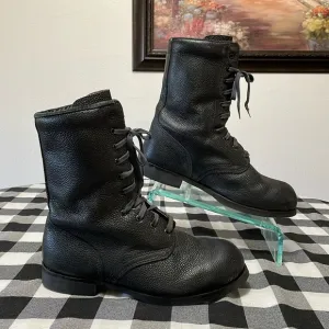 Russian Black Pebbled Leather Tactical Combat Boots Size 13 Military POMHBL