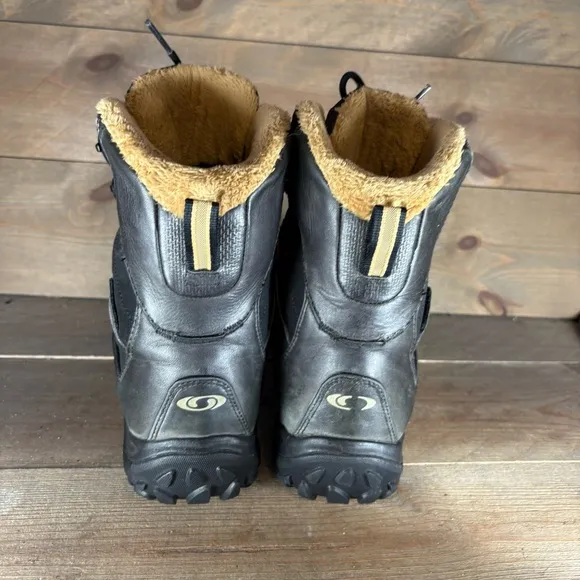salomon outchill mens size 10 shoe black leather thinsulate 400g insulated boot