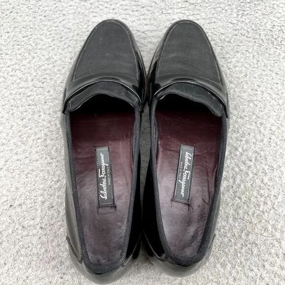 Salvatore Ferragamo Loafer Shoes‎ Men's 10 Black Italian Leather Corpcore Preppy