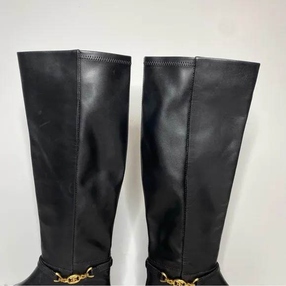 Sam Edelman Clive Black Black Leather Square Toe Tall Boot 7M