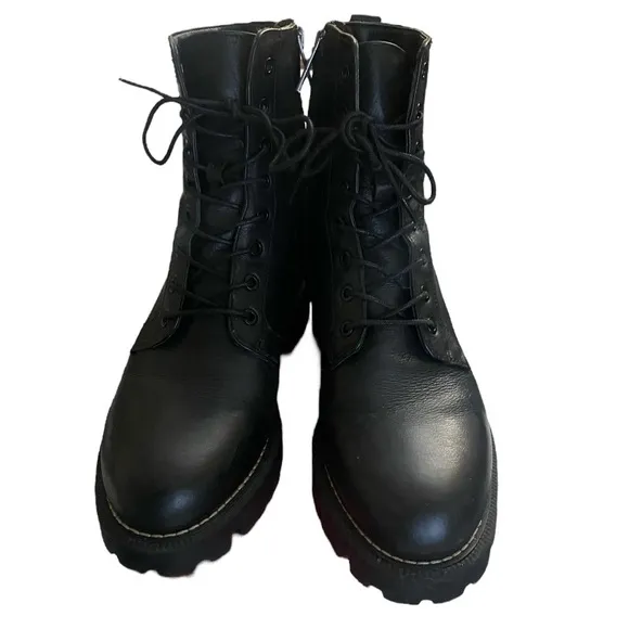 Sam Edelman combat lace up leather Garret waterproof snow rain boots