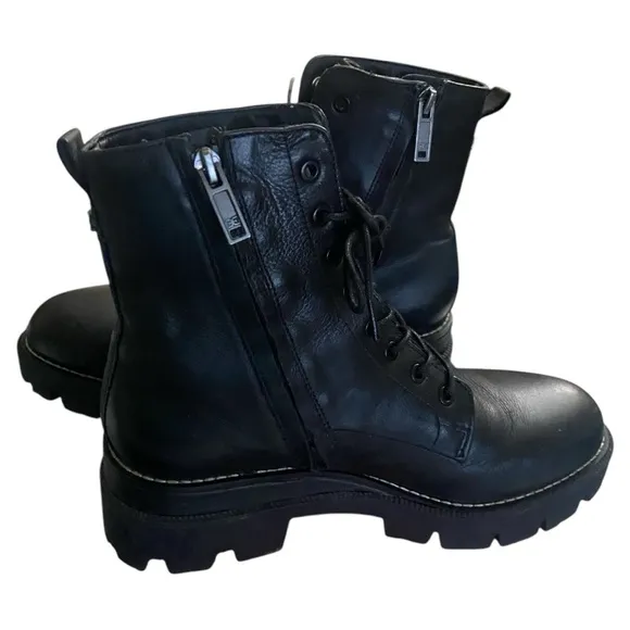 Sam Edelman combat lace up leather Garret waterproof snow rain boots