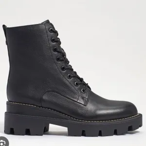 Sam Edelman Garret combat leather lace up with zipper waterproof boots