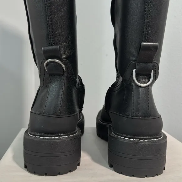 Sam Edelman - Lerue Womens Faux Leather Lug Sole Heel Over-The-Knee Boots NEW