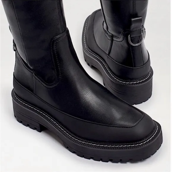 Sam Edelman - Lerue Womens Faux Leather Lug Sole Heel Over-The-Knee Boots NEW