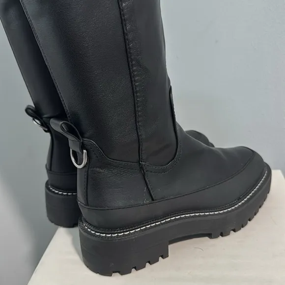 Sam Edelman - Lerue Womens Faux Leather Lug Sole Heel Over-The-Knee Boots NEW