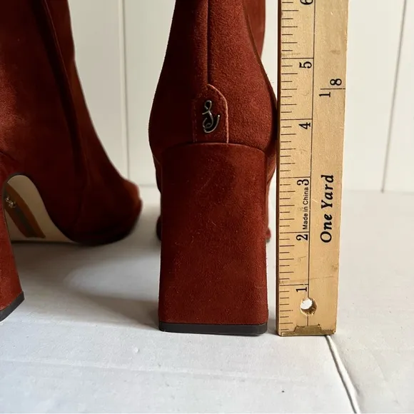 Sam Edelman NWOT Suede Leather Heeled tall boots size 9 burgundy