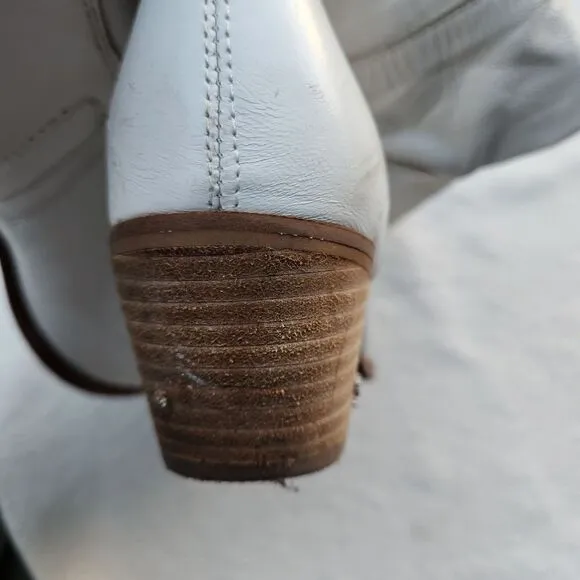 Sam edelman off white/white western boots