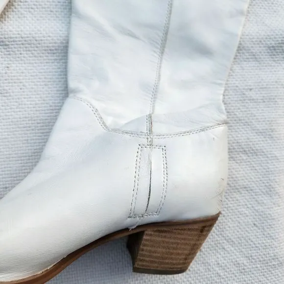 Sam edelman off white/white western boots