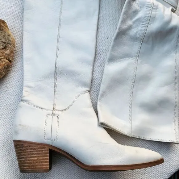 Sam edelman off white/white western boots