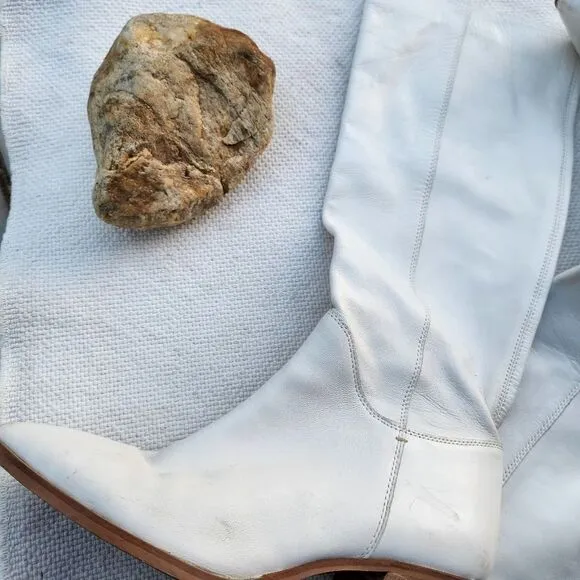 Sam edelman off white/white western boots
