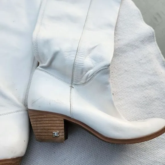 Sam edelman off white/white western boots