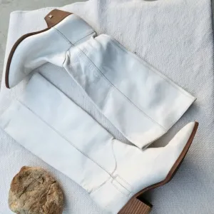 Sam edelman off white/white western boots