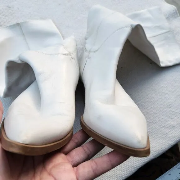 Sam edelman off white/white western boots