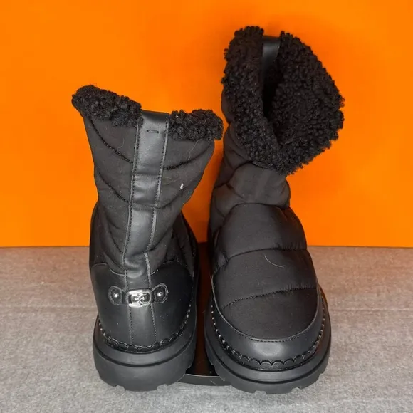 Sam Edelman Ozie Faux Sherling Winter Black Ankle Boot 9.5