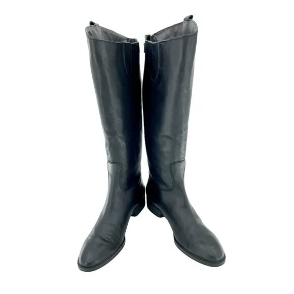 Sam Edelman Penny Black Leather Tall Military Riding Boots Sz 7.5 New